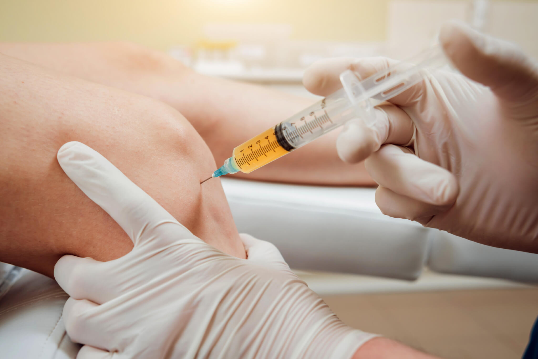 A patient receives a Prolotherapy injection for pain relief